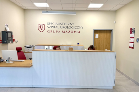 Recepcja  Specjalistycznego Szpitala Urologicznego Grupy Mazovia w Ząbkach